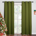 NICETOWN Holiday Christmas Decor Thermal Insulated Solid Grommet Blackout Curtains/Drape for Living Room (1 Pair, 42 by 84 inches, Olive…
