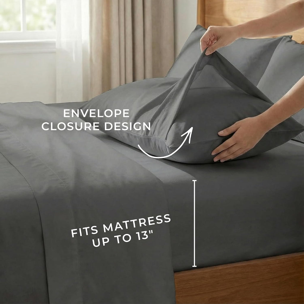 Perupima Peru Pima 285 Thread Count Percal California King Sheet Set - 100% Peruvian Pima Cotton, 4 Piece (Flat, Fitted, 2 Pillowcases) - C…