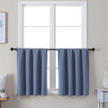 Simplebrand Ava Denim Short 24 Inches Blackout Curtain 2 Panels Set, Half Window Rod Pocket Privacy Curtain Tiers for Kitchen, Curtains Bla…