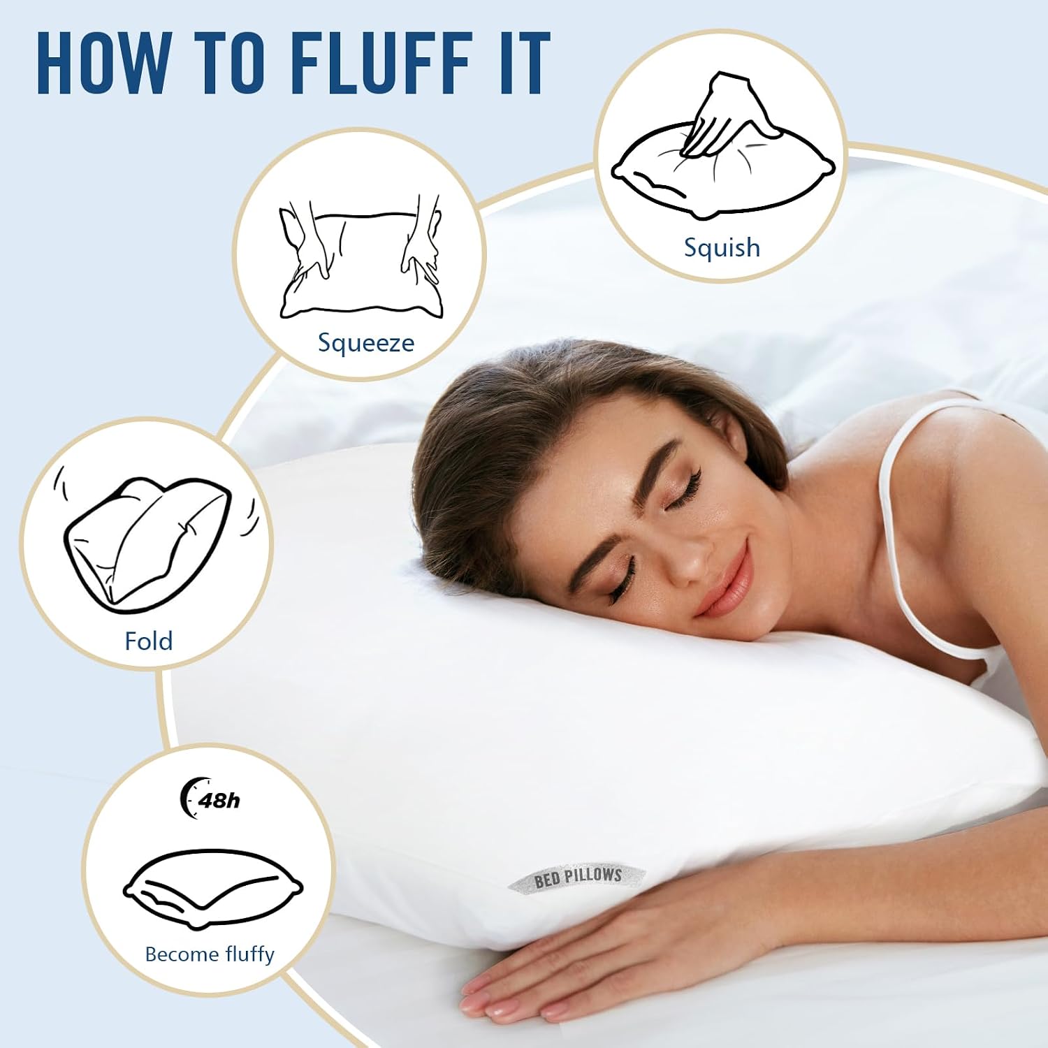 Piwaal Luxury Hotel Pillows for Sleeping 4 Pack, Bed Pillows Standard Size Set of 4, Down Alternative Filling, Pillows for Back, Stomach or…