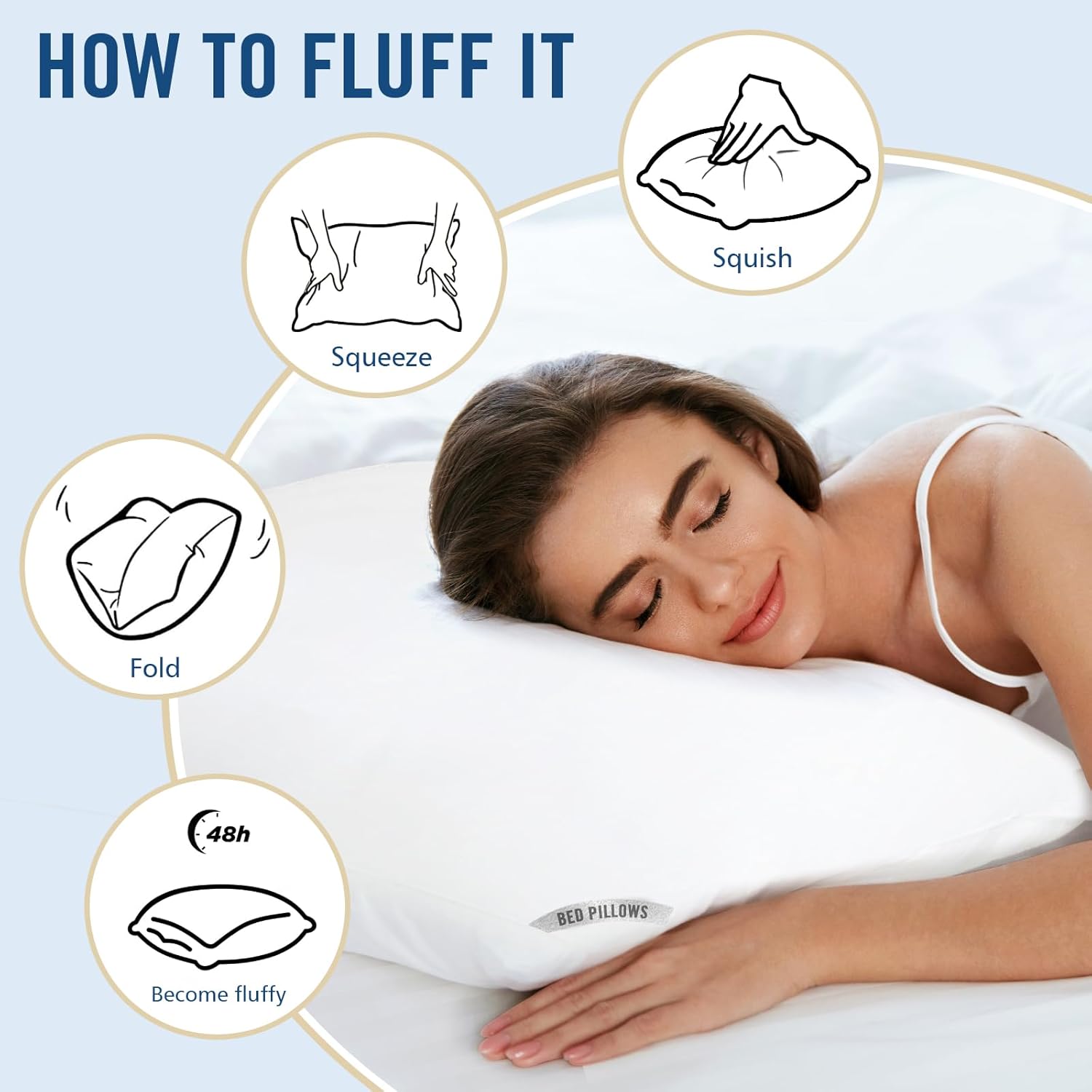 Piwaal Luxury Hotel Pillows for Sleeping 2 Pack, Bed Pillows King Size Set of 2, Down Alternative Filling, Pillows for Back, Stomach and Side…