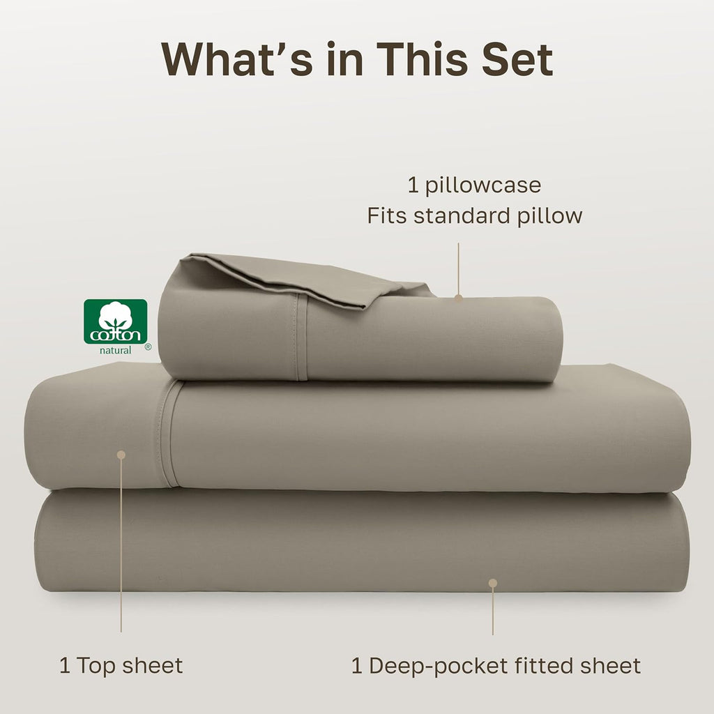 CaliforniaDesignDen California Design Den Soft 100% Cotton Bed Sheets Twin Size Set, 400 Thread Count Good Housekeeping Award Winner, Silky…