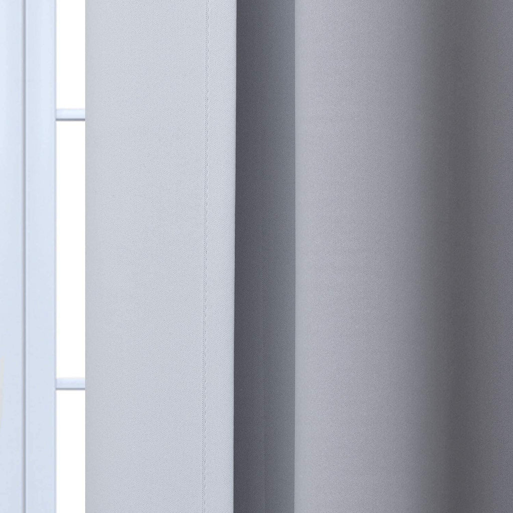 Yakamok Light Blocking Ombre Curtains, Greyish White and Black Gradient Color Curtains, Room Darkening Grommet Window Drapes for Bedroom(Bl…