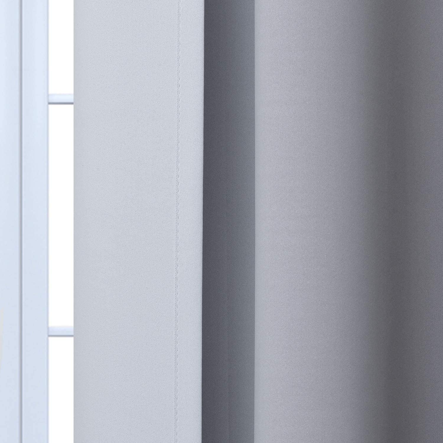 Yakamok Light Blocking Ombre Curtains, Greyish White and Black Gradient Color Curtains, Room Darkening Grommet Window Drapes for Bedroom(Bl…