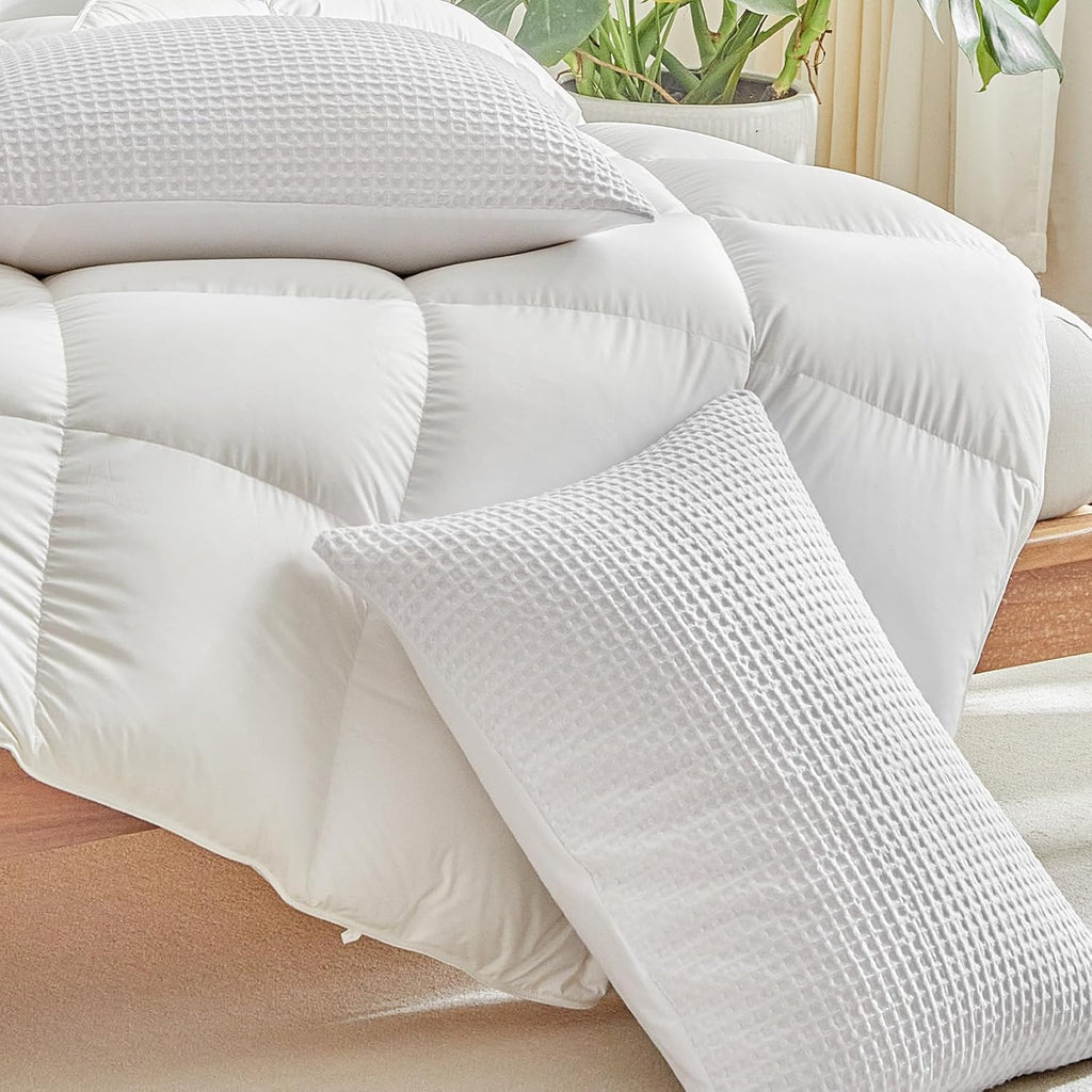 Warmdern Waffle Weave Pillowcases King Size 2 Pack Pillow Cases Soft Microfiber Pillow Case Covers Set of 2 Boho Woven Textured Pillowcase…