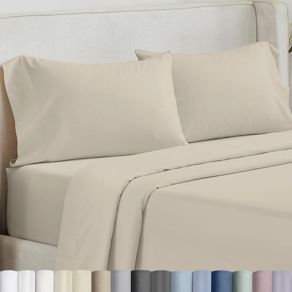 California Design Den King Pillow Cases Set of 2-500 Thread Count Sateen, Natural 100% Cotton King Pillowcases, Soft, Silky and Durable…