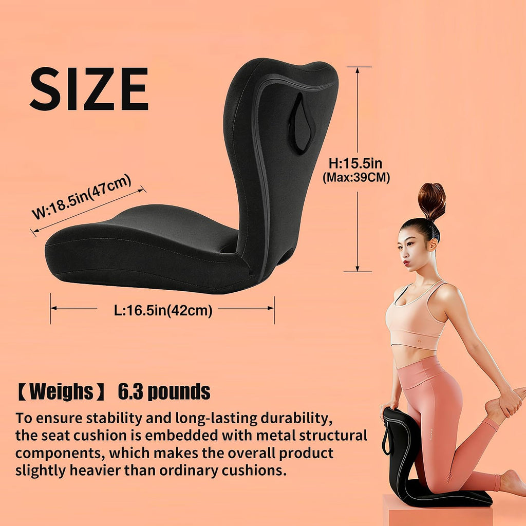 Yoobebest Adjustable Backrest Memory Foam Lumbar Support Pillow, Back Support Cushion for Office Chair, Home, Meditation on Floor, Lower Back…
