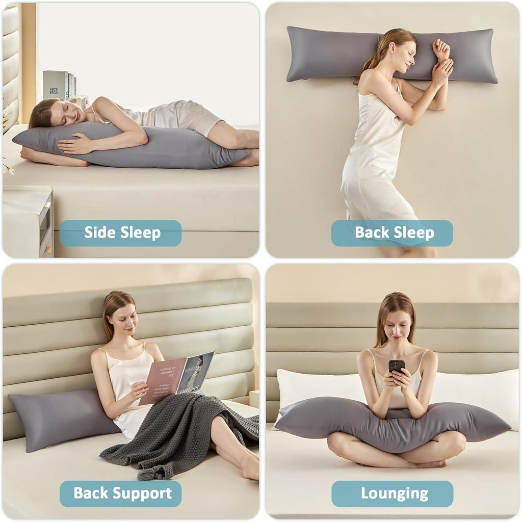 Mioto Cooling Weighted Body Pillow with Tencel Cover(48" x 14") 8.5lbs - Quilted Glass Beads Body Pillows for Better Sleep, Weighted Pillow…