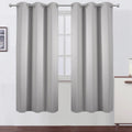 Lemomo Light Grey Thermal Blackout Curtains/42 x 72 Inch/Set of 2 Panels Room Darkening Curtains for Bedroom 72 Inch Grey