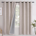 YoungsTex Linen Blackout Curtains 78 Inches Long for Bedroom, Room Darkening Thermal Insulated Drapes with Grommet Heat Blocking for Living…