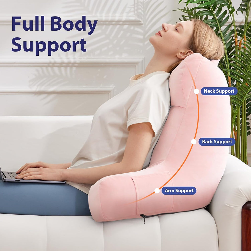 Ipynbap Back Pillow for Bed Sitting up, Reading Pillow for Sitting in Bed Adult, Back Support Pillow, Memory Foam Sit up Lounge Backrest Pi…