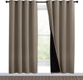 Nicetown Taupe Full Shade Curtain Panels, Pair of Energy Smart & Noise Blocking Out Blackout Drapes for Dining Room Window, Thermal Insulat…