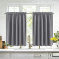 DWCN Grey Blackout Curtains for Half Window, Thermal Insulated Energy Saving Room Darkening Curtains for Kitchen/Bedroom (W60 x L36 inch…