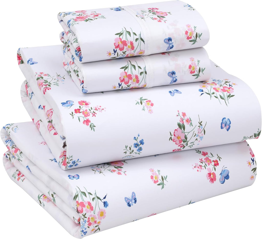 Ruvanti 100% Cotton Percale Sheets Queen Size – Crisp Cooling Bed Sheets for Hot Sleepers, Deep Pocket 16”, Soft Breathable & Durable Hotel…