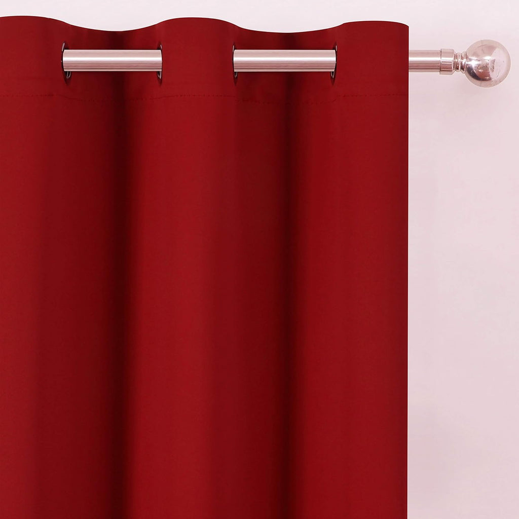 Lemomo Blackout Curtains 66 x 95 inch/Red Curtains Set of 2 Panels/Thermal Insulated Room Darkening Bedroom Curtains 95 inch Red
