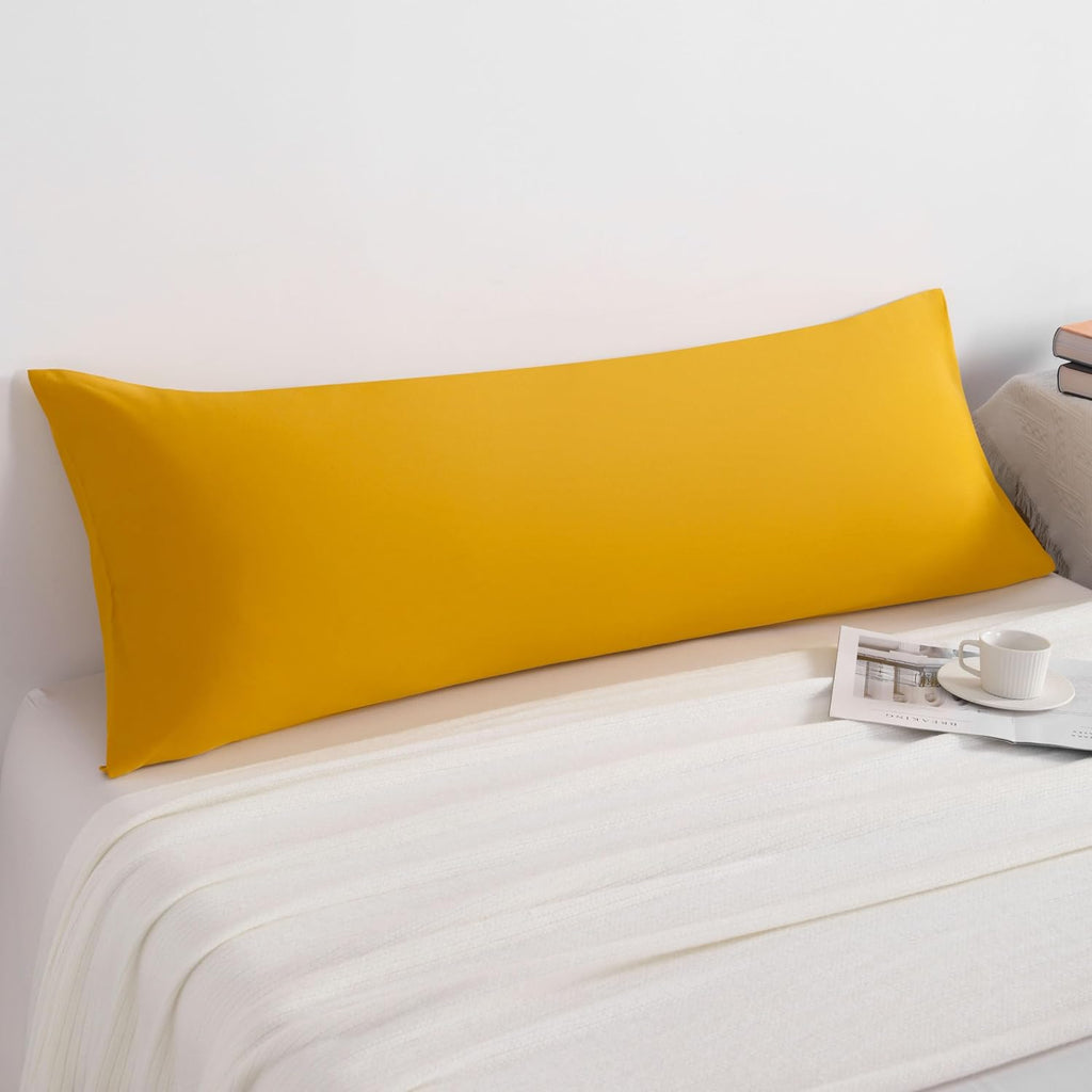 Ntbay Body Pillowcase - Brushed Microfiber 20x54 Pillowcase - Soft, Wrinkle-Free, Fade-Resistant, Stain-Resistant, Ginger Yellow Body Pillo…