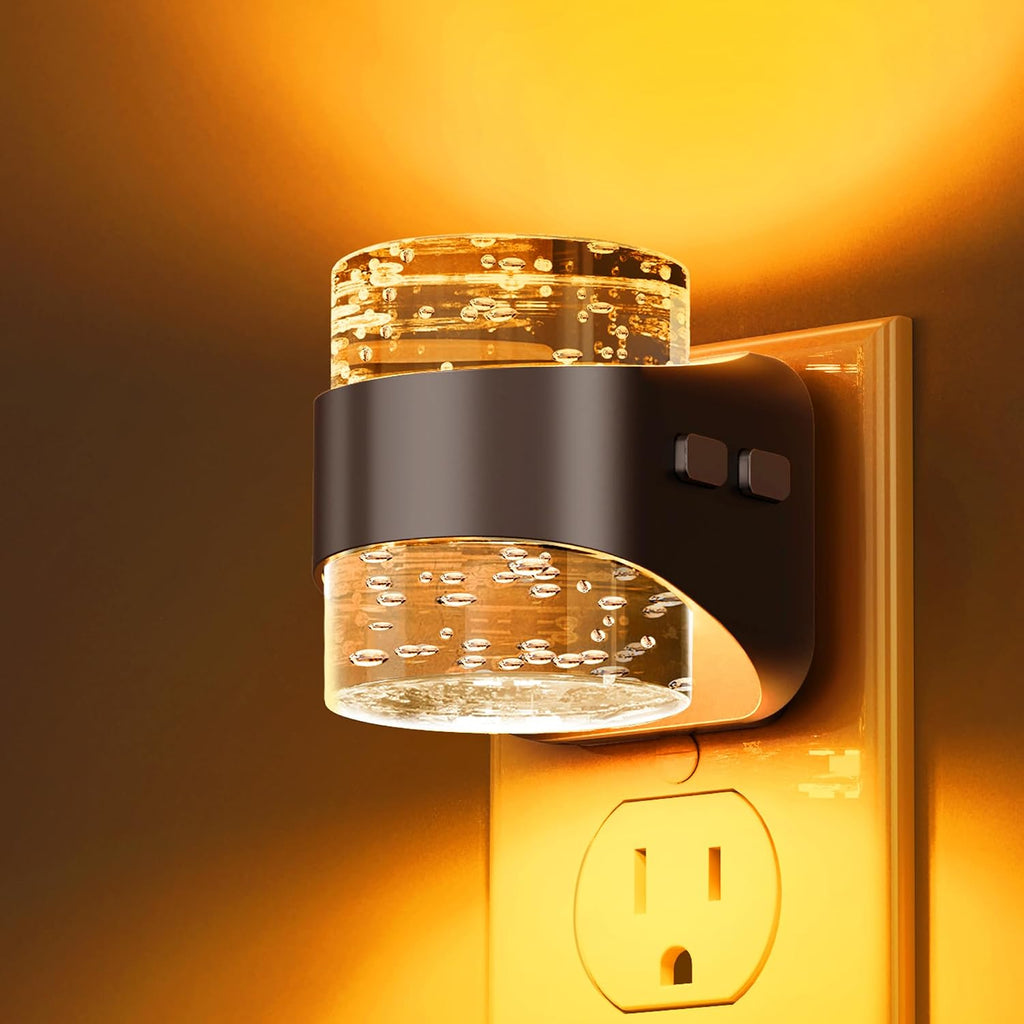 Llohasled L LOHAS LED Night Light, Bubble Night Lights Plug into Wall, Acrylic Night Lights with Dusk-to-Dawn Sensor, Dimmable Amber Pulg in…