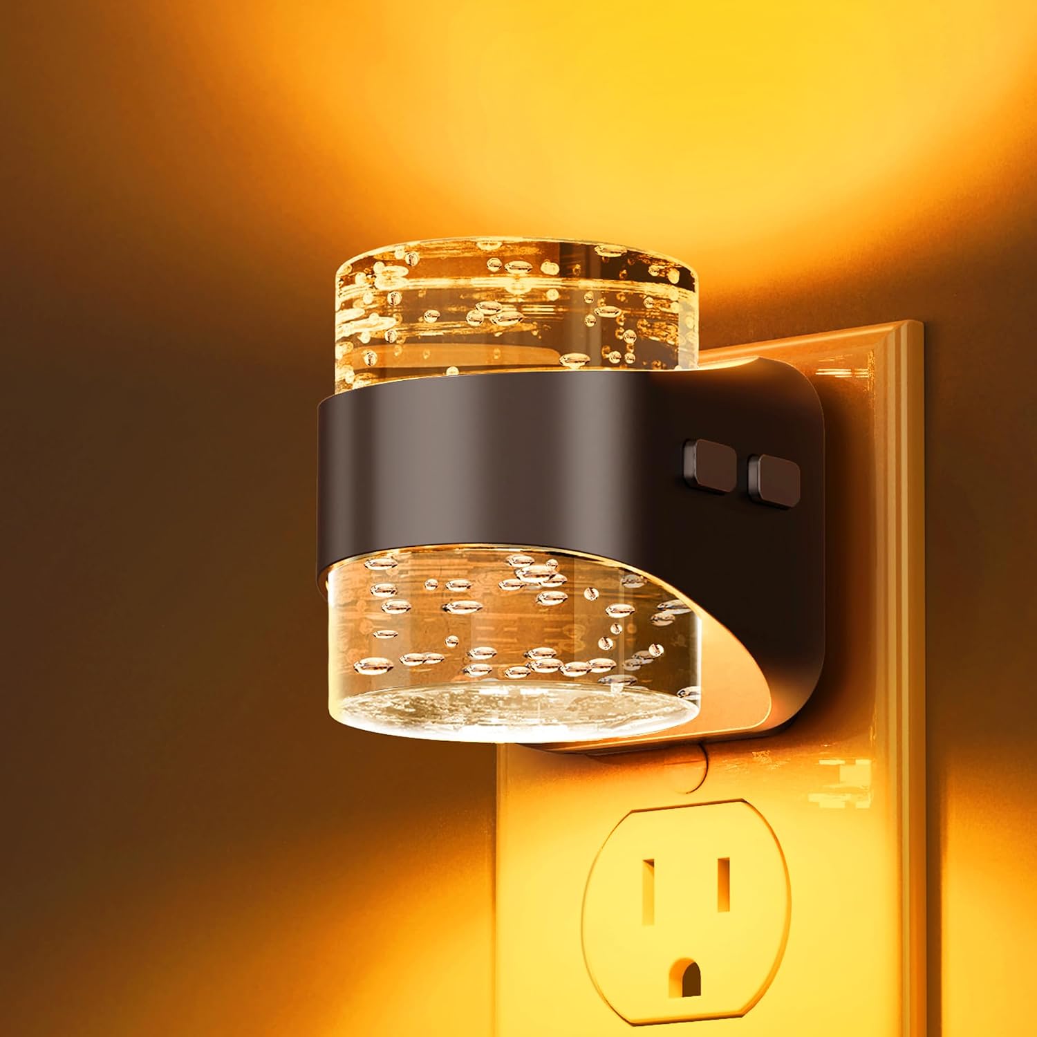 Llohasled L LOHAS LED Night Light, Bubble Night Lights Plug into Wall, Acrylic Night Lights with Dusk-to-Dawn Sensor, Dimmable Amber Pulg in…