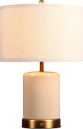 O’Bright Dune - Battery Powered Table Lamp, Rechargeable Cordless Ceramic Lamp, Full-Size 19.5 Inch Height, Dimmable, Smart Safety…