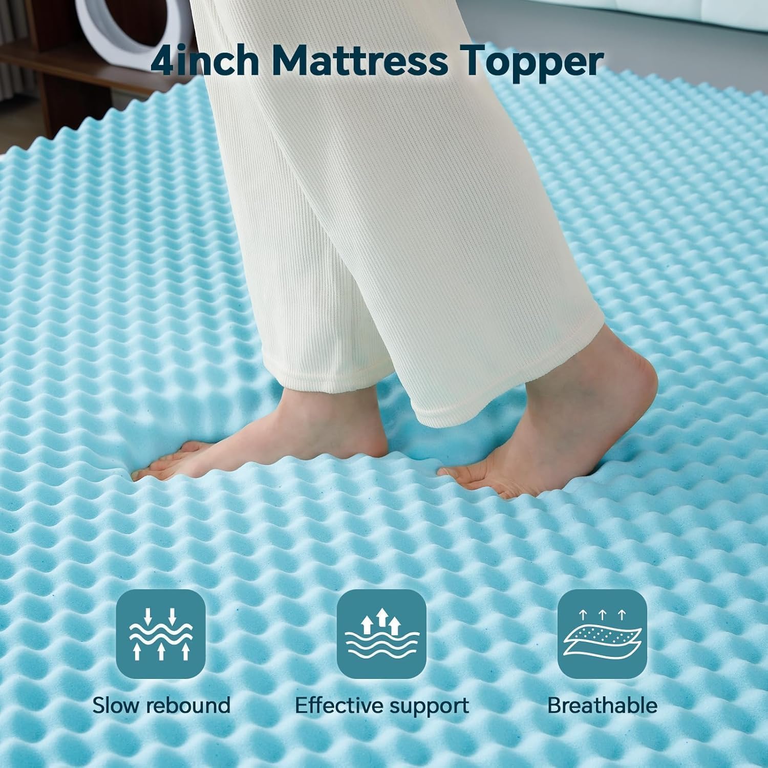 Gembed Firm Memory Foam Mattress Topper Twin XL Size - Dual Layer 2.5 Inch Cooling Gel Memory Pad and 1 Inch Pillow Top Mattress for Back P…
