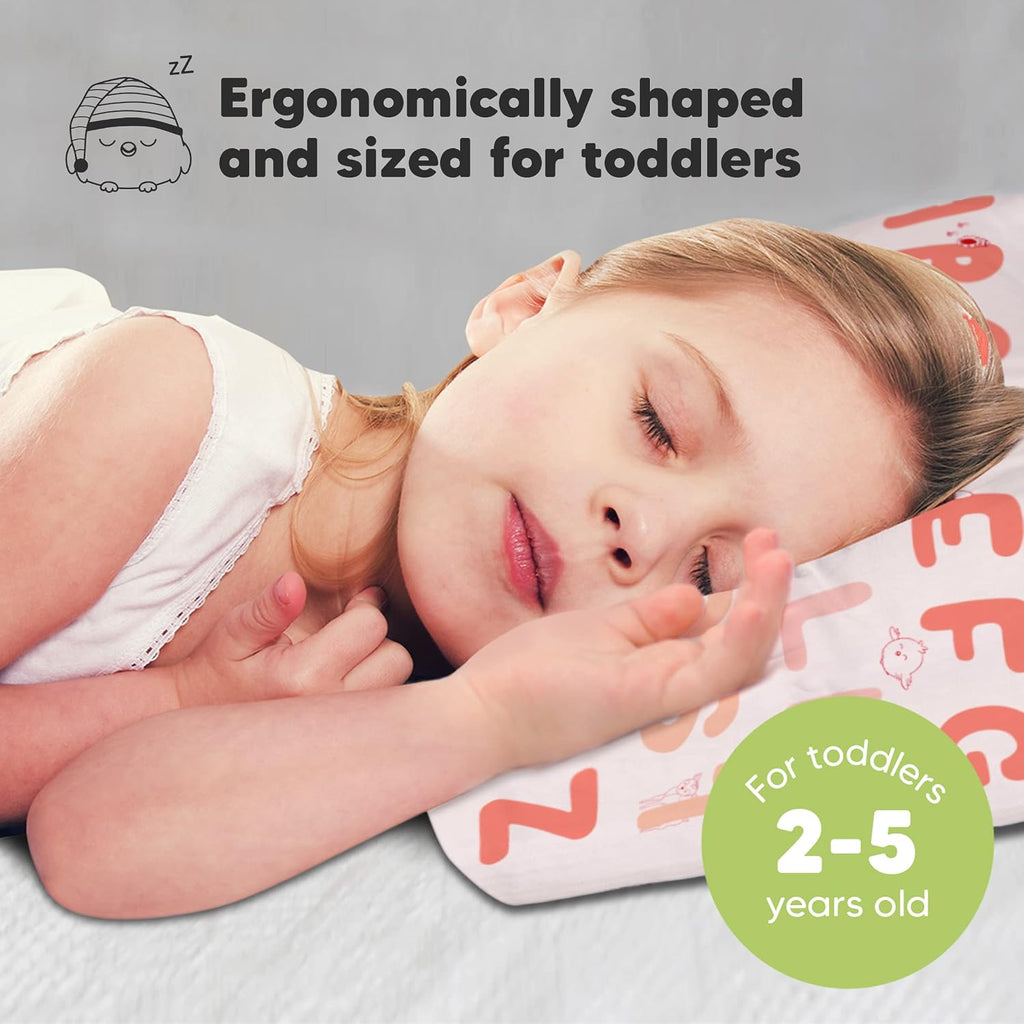 Toddler Pillow with Pillowcase - 13x18 My Little Dreamy Kids Travel Bed Pillows for Sleeping, Organic Cotton Small Pillowcase, Soft &…