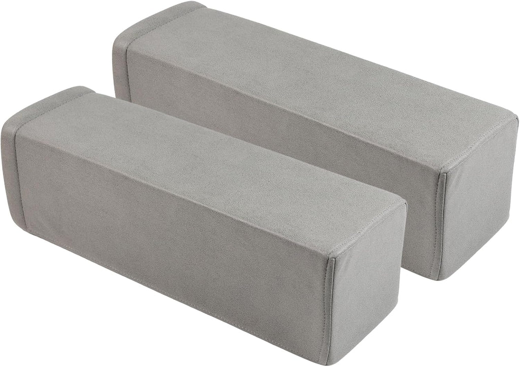 MMuteTouch 2 Pack Couch Arm Rest Pillow, 6''x6''x20'' Faux Leather Waterproof Cover, High Density Foam Armrest Cushion, Removable & Washabl…
