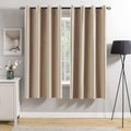 MIULEE 2 Panels Blackout Velvet Curtains Solid Soft Grommet Camel Beige Curtains Thermal Insulated Soundproof Room Darkening…