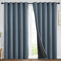 Yakamok 100% Blackout Lined Panels, Room Darkening Thermal Insulated Blackout Curtains for Bedroom, Heat Blocking Drapes for Living Room(70…