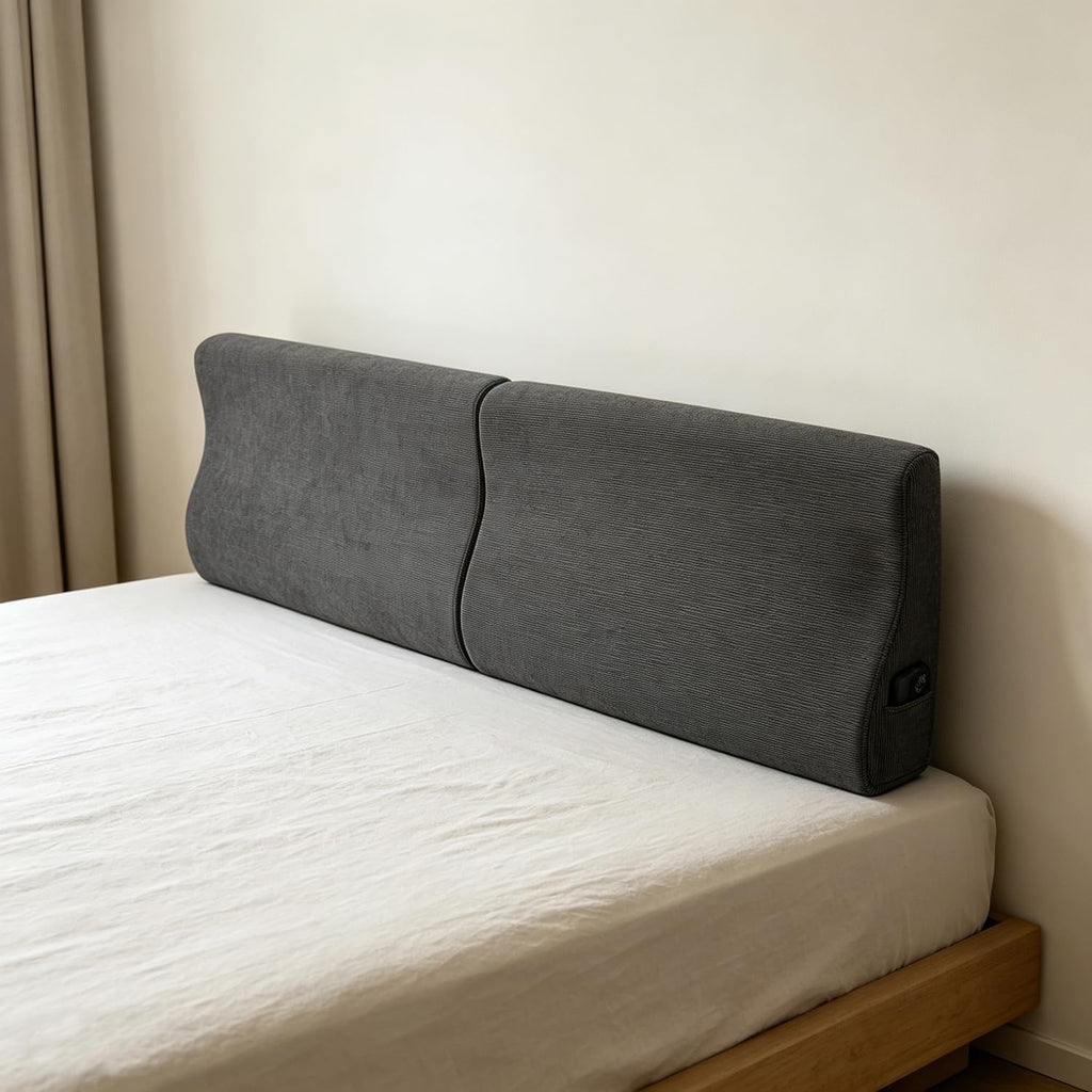 Queen Size headboard Cushion Triangular Bed Wedge Pillow for Headboard Gap Large Couch backrest Pillow for Bed Sitting up Replacement, Gray