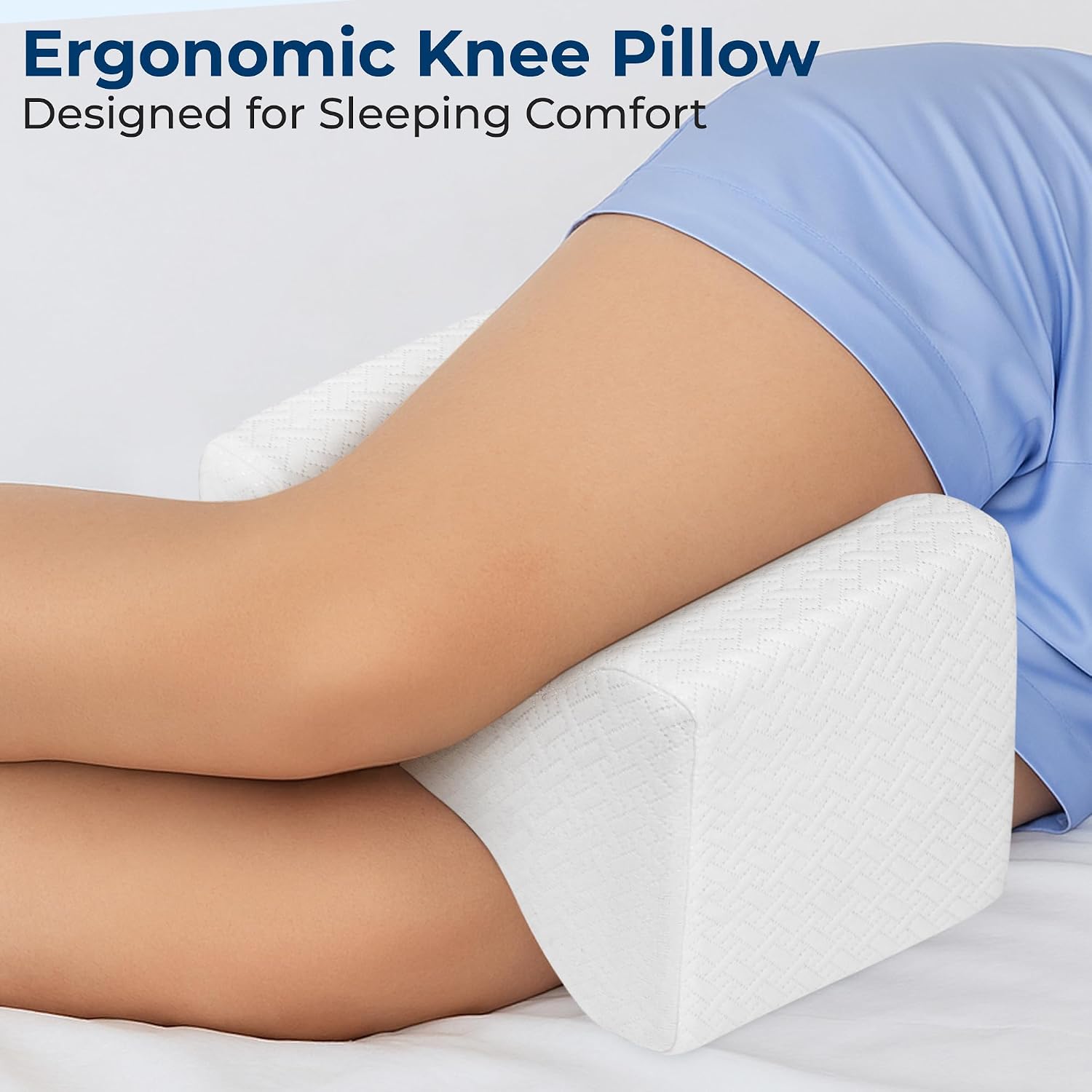 5Starsunited 5 STARS UNITED Large Knee Pillow for Side Sleepers - Hip, Memory Foam Leg Cushion for Side Sleeping - Between Legs Pillow for…