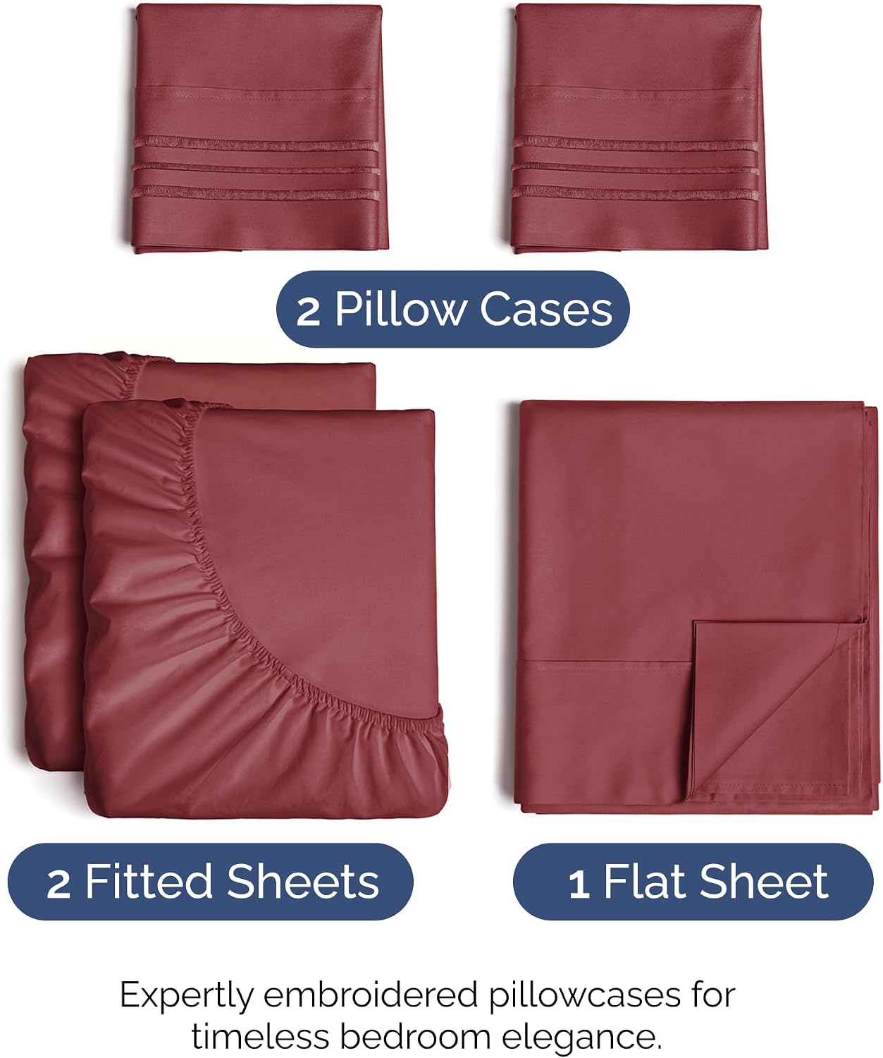 Split King Size 5 Piece Sheet Set - Comfy Breathable & Cooling Sheets - Hotel Luxury Bed Sheets for Women & Men - Deep Pockets, Easy-Fit…