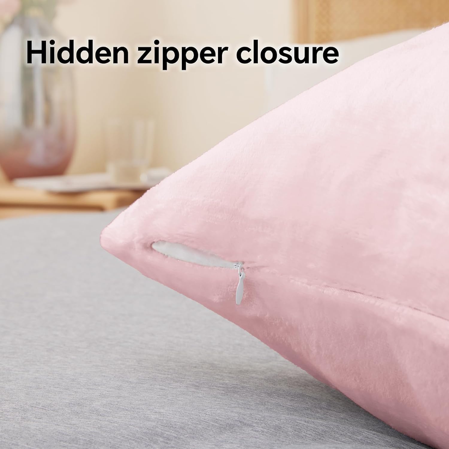 Bedelite Flannel Pillowcases Standard Set of 2, Super Soft Fleece Pillow Case Cover with Zipper for Bedroom, Sofa, Couch, Luxury Cozy Fuzzy…