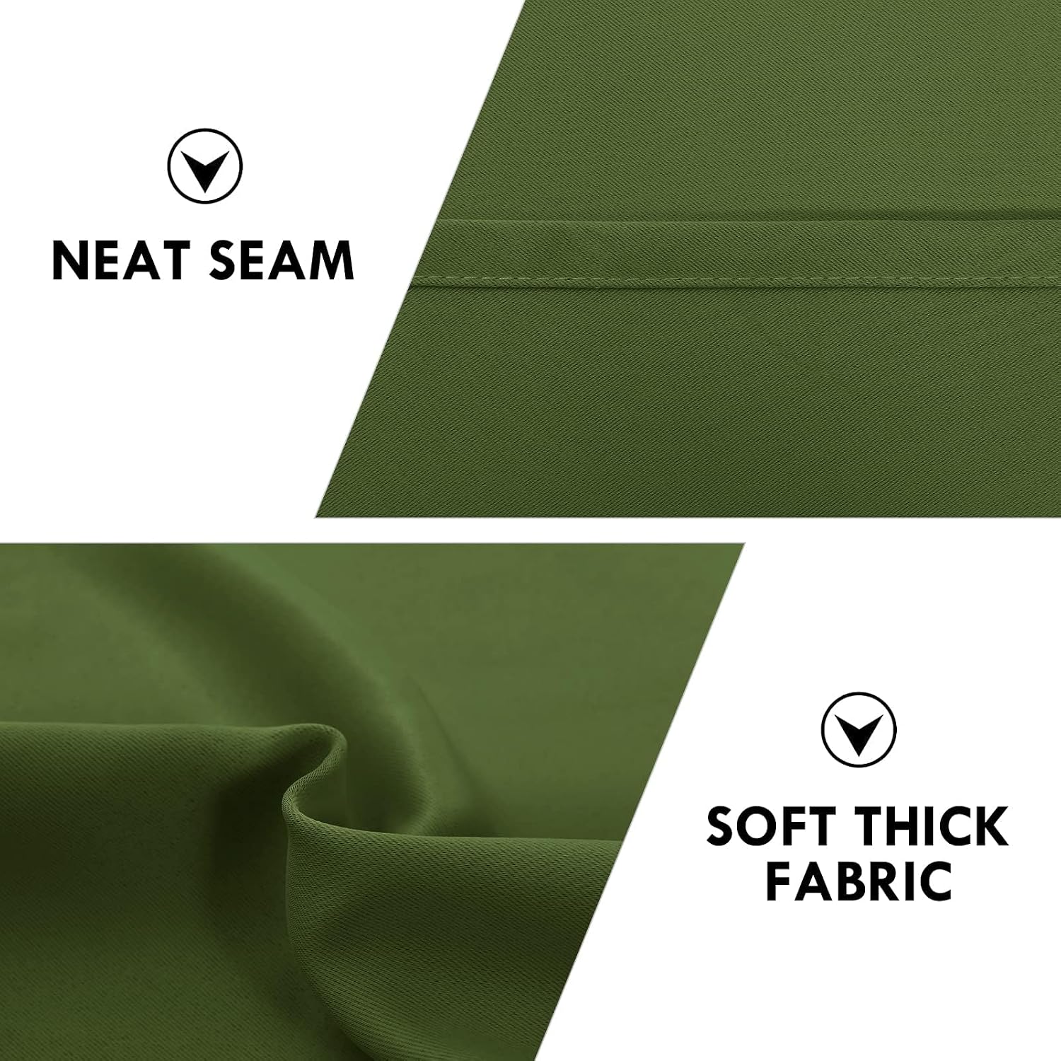 DWCN Blackout Curtains for Living Room Thermal Insulated, Energy Saving & Noise Reducing Bedroom Curtains, Olive Green, W 52x L 36 Inch…