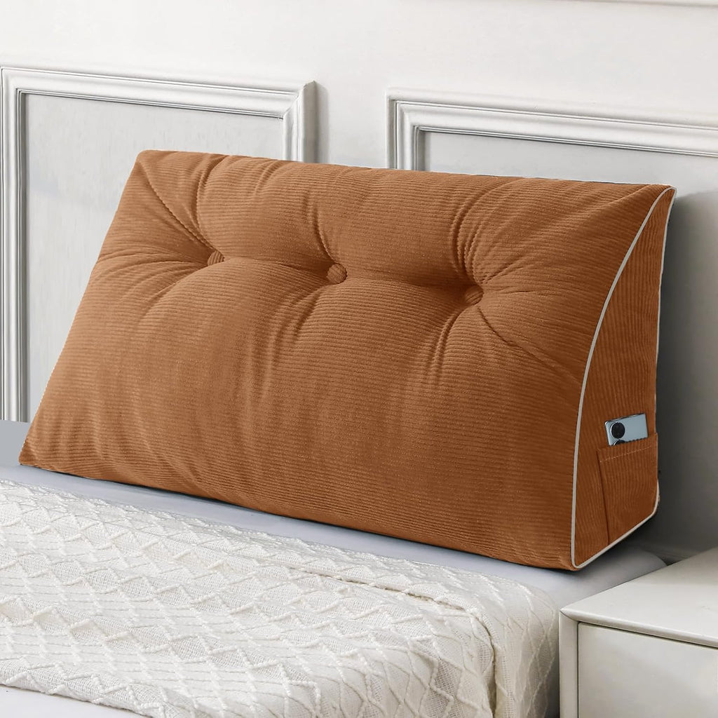 Sasttie Headboard Pillow Twin/Twin XL, Wedge Pillow Headboard for Dorm, Triangular Daybed Backrest Cushion for Sitting or Reading in Bed, w…