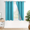 Xwzo 100% Blackout Curtains with Tiebacks- 2 Thick Layers Completely Shaded Window Treatment Thermal Insulated Lined Drapes with Grommets f…