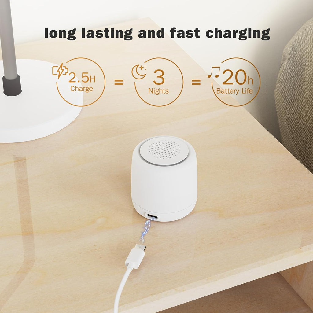 Paussion White Noise Machine | Paussion Long-Lasting Fast Charging Portable Travel Mini Sound Machine with 25 Soothing Sounds for Adults, K…