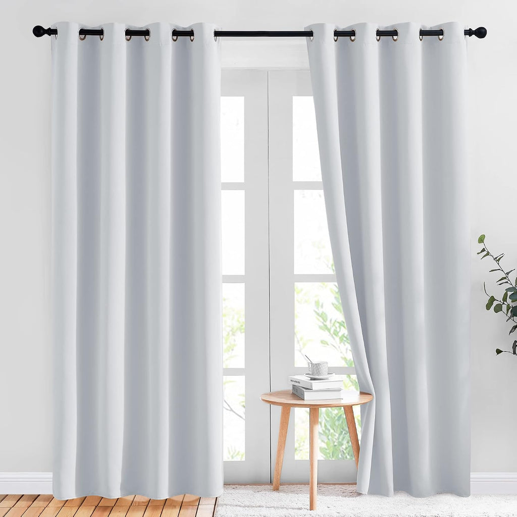 Nicetown Room Darkening Curtains for Living Room - easy maintenance Solid Thermal Insulated Grommet Panels/Drapes for Bedroom (2 Panels…