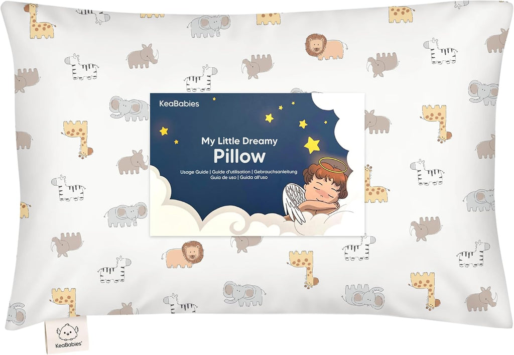 Toddler Pillow with Pillowcase - 13x18 My Little Dreamy Kids Travel Bed Pillows for Sleeping, Organic Cotton Small Pillowcase, Soft &…
