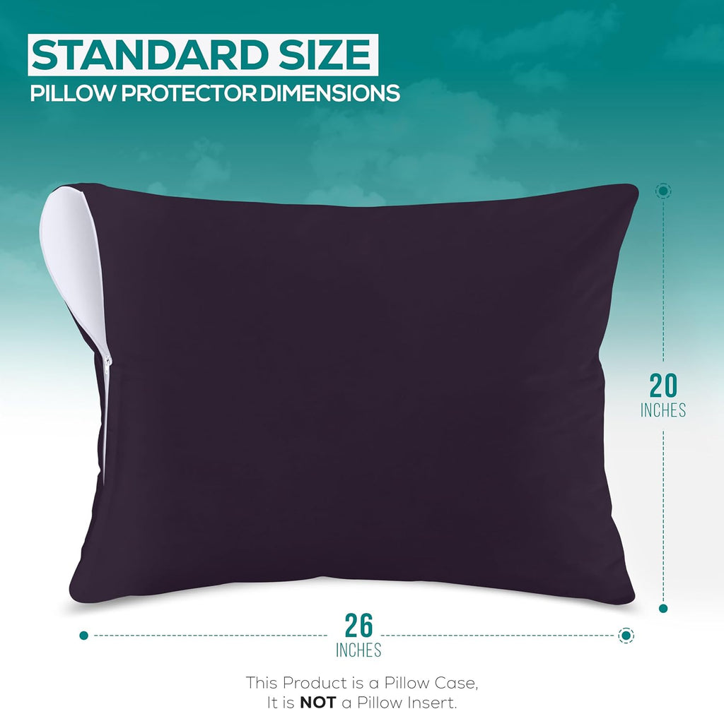 Utopiabedding Utopia Bedding 100% Waterproof Pillow Protectors with Zipper Standard Size (Set of 2), Bed Bug and Dust Mite Proof Zippered P…