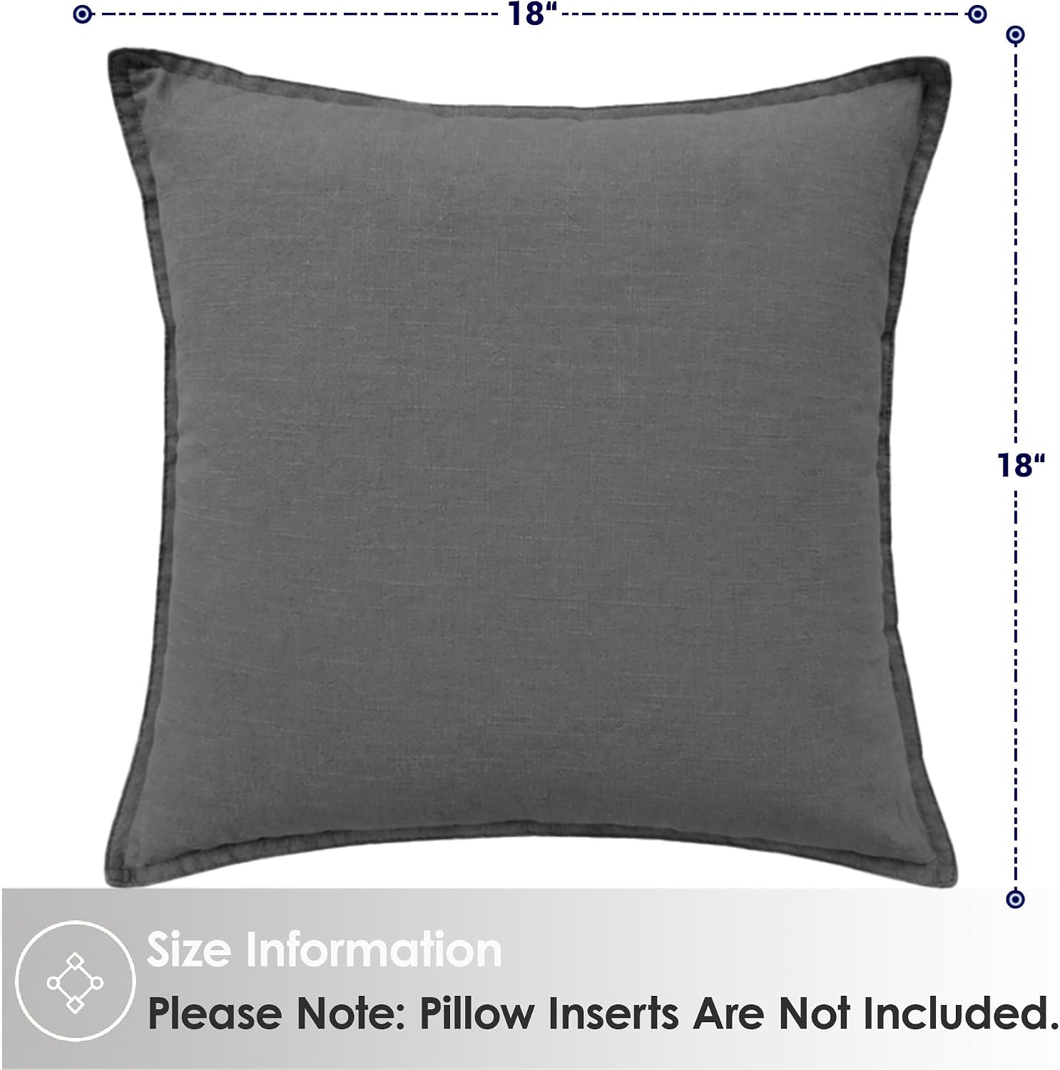 Symplora Cotton Linen Throw Pillow Covers Set of 2, Breathable Non Pilling Decorative Pillow Covers, Machine Washable Cushion Case for…