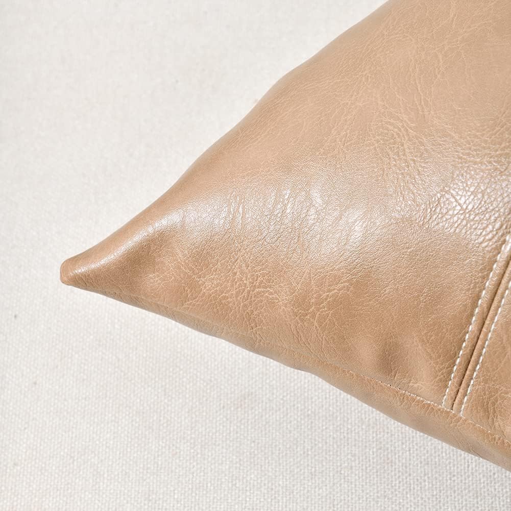 Fancy Homi Tan Decorative Throw Pillow Covers 20x20 Inch for Living Room Couch Bed, Modern Farmhouse Boho Home Decor, Waterproof Faux…