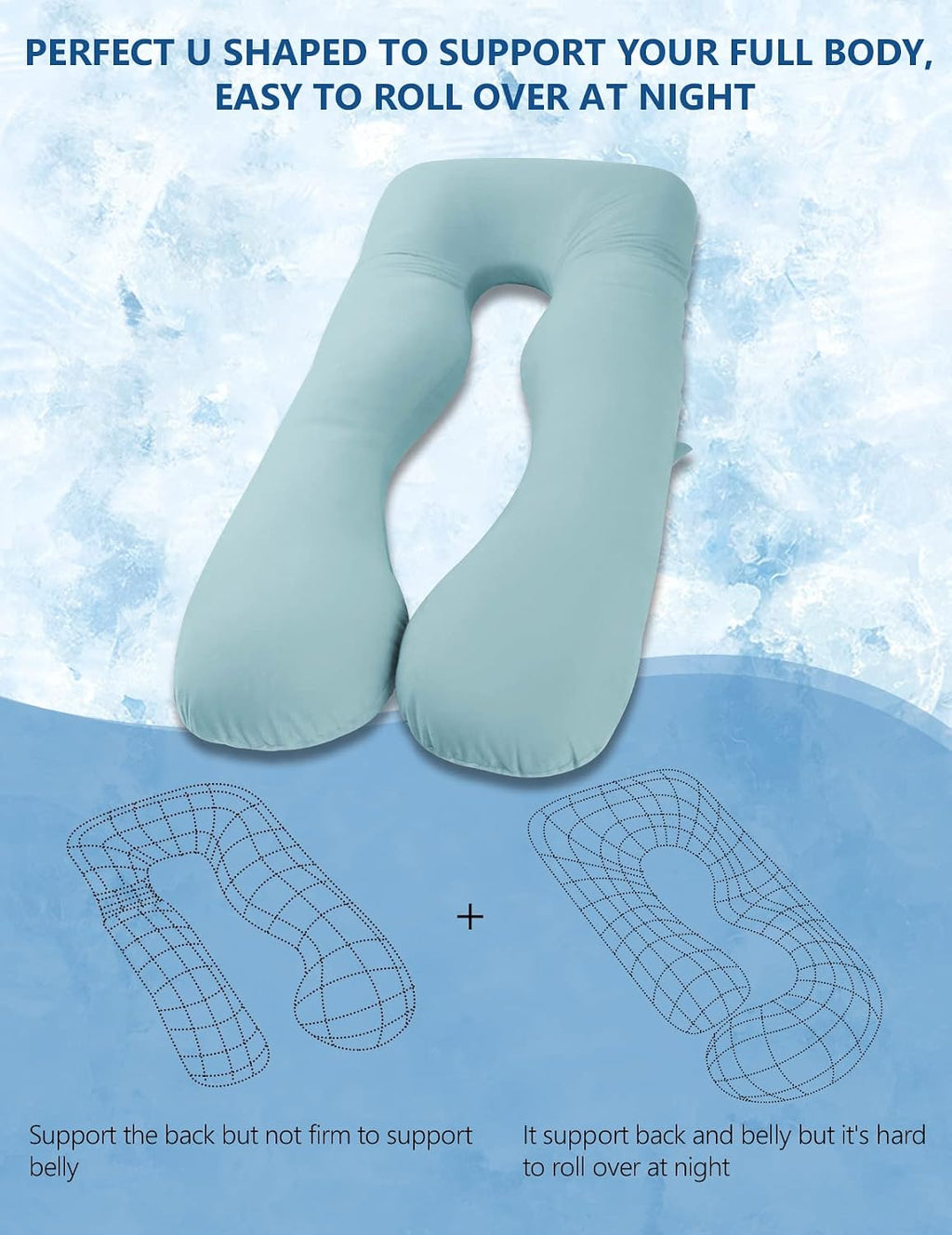 Meiz Pregnancy Pillow, Cooling Pregnancy Pillows for Sleeping, Maternity Pillow for Pregnant Women, Pregnancy Body Pillow with Cooling Jers…
