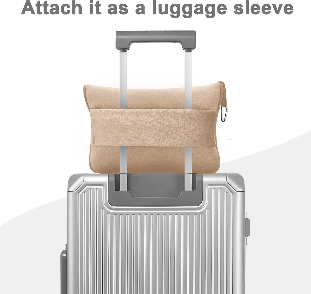 JungleStar Travel Blanket and Pillow Compact, Soft 2 in 1 Airplane Blanket with Soft Bag Pillowcase, Hand Luggage Sleeve and Backpack Clip (…