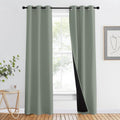 Nicetown 100% Blackout Window Curtain Panels, Heat and Full Light Blocking Drapes with Black Liner for Nursery, 80" Drop Thermal Insulated…