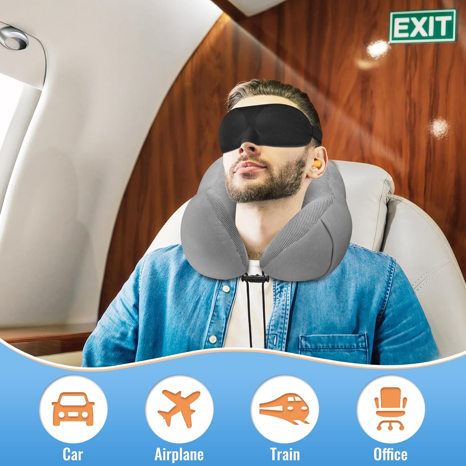 CloudBliss Travel Pillow Premium Memory Foam, Comfortable & Supportive Neck Pillow, Sleeping Neck Pillows for Travel, Airplane Pillow for…