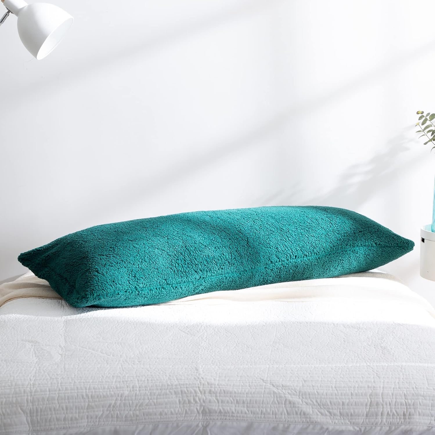 Reafort Sherpa Body Pillow Cover 21" x 54", Plush Fleece Long Body Pillowcase with Zipper Closure, Ultra Soft Fluffy Cozy Decorative…