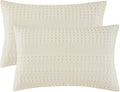 Phf 100% Cotton Waffle Pillow Shams Standard Size, 2 Pack 20" x 26" Soft Skin-Friendly Pillowcases, No Filling, Aesthetic Woven and Breatha…