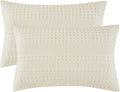 Phf 100% Cotton Waffle Pillow Shams Queen Size, 2 Pack 20" x 30" Soft Skin-Friendly Pillowcases, No Filling, Aesthetic Woven and Breathable…