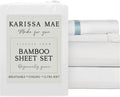 KARISSA MAE Pure Viscose from Bamboo Queen Size Sheet Set | 100% FSC Certified | Luxuriously Soft | Cooling | 18" Deep Pocket w/Corner…
