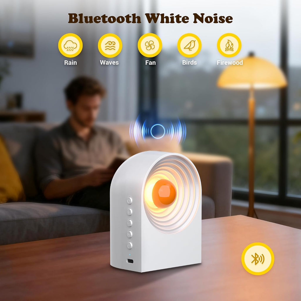 UNEEDE White Noise Sound Machine with Bluetooth Functionality, Night Light, Portable Bluetooth Speaker with Noise Canceling for Office &…